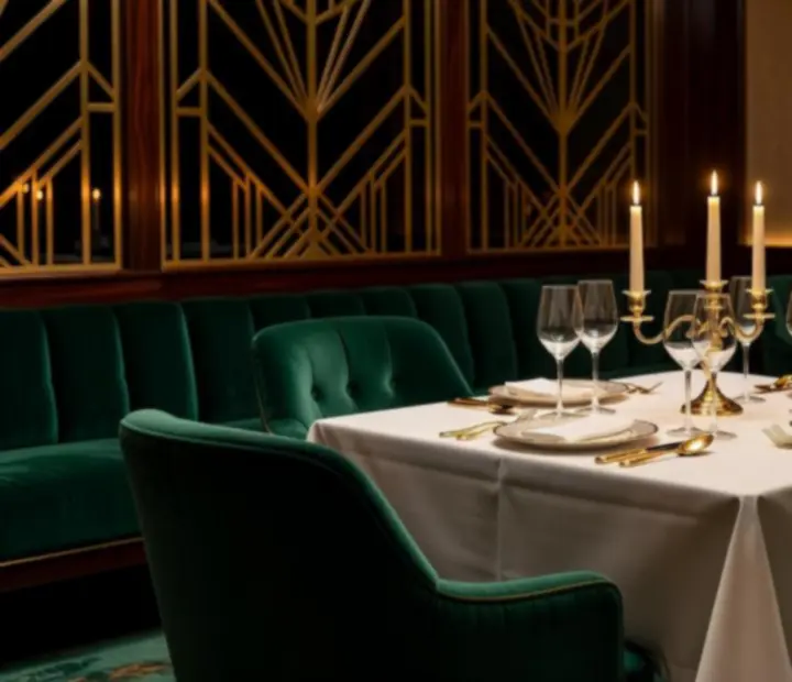 Privát VIP étkezőterem elegáns megvilágítással